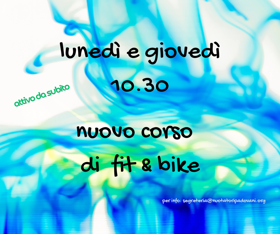 Nuovo orario per il corso di fit&bike