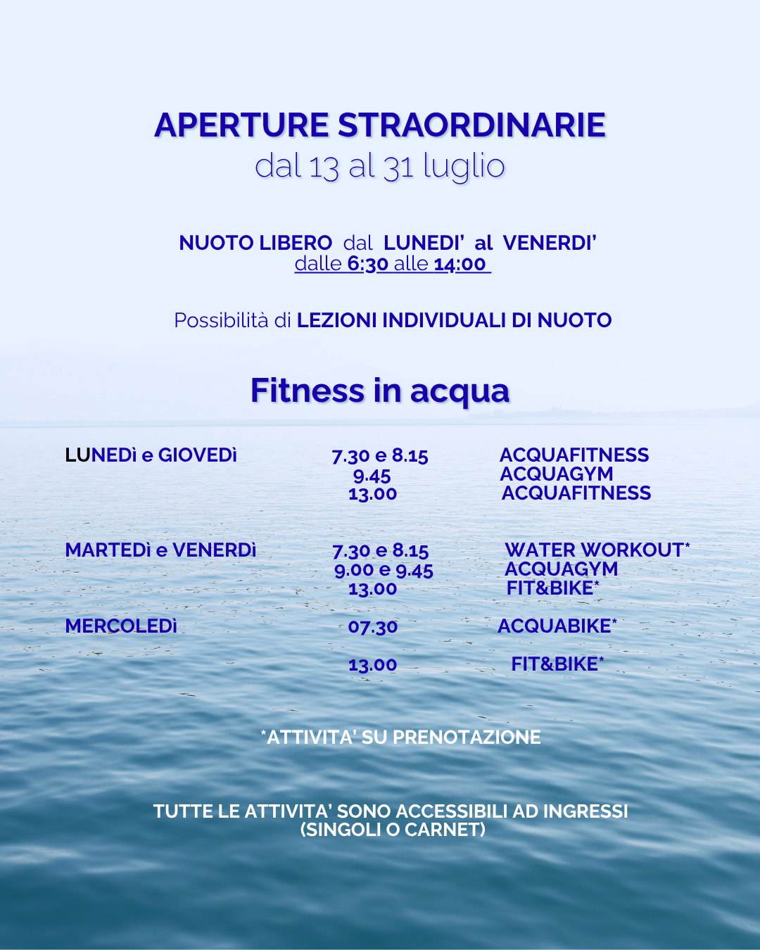 Aperture straordinarie luglio 2026