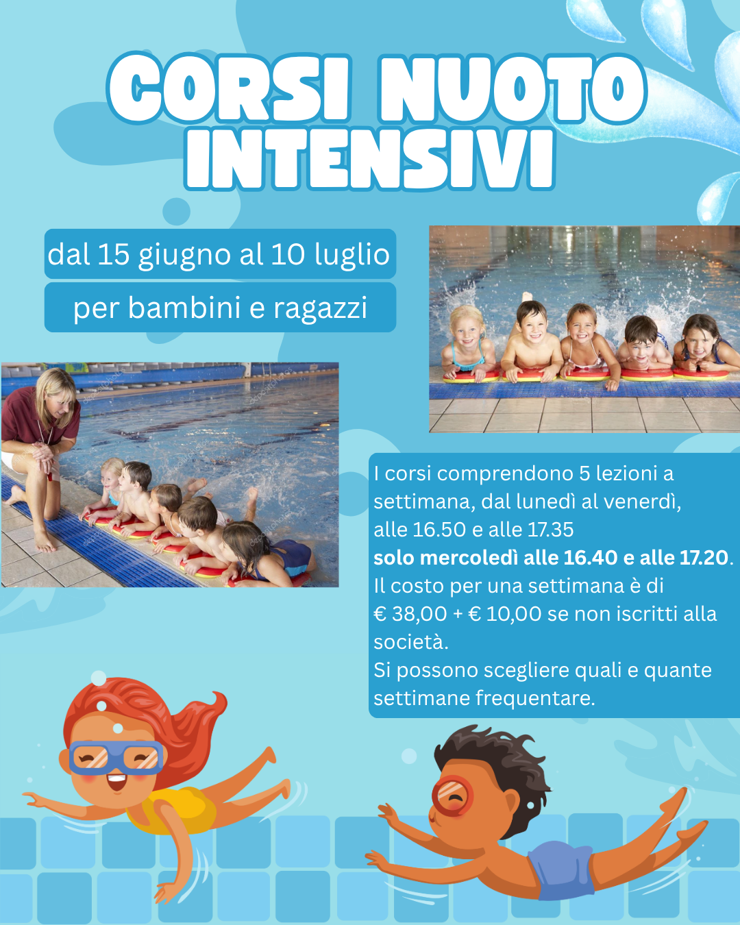 Corsi intensivi di nuoto