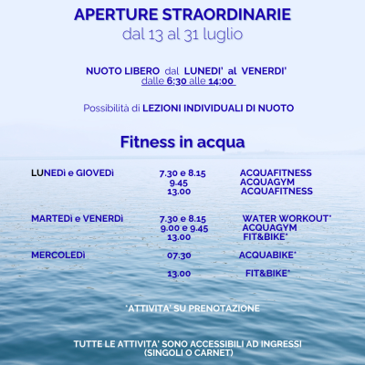 Aperture straordinarie luglio 2026